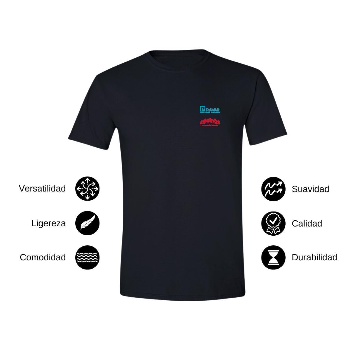 Playera Manga Corta Hombre Negro Personalizable Escudo
