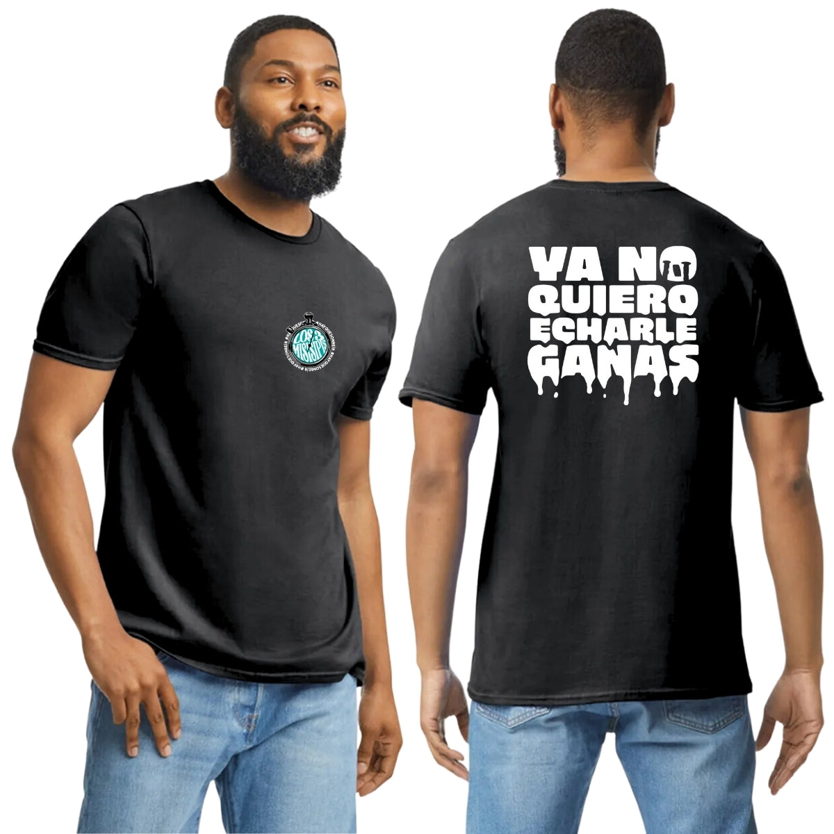 Playera Manga Corta Hombre Negro Personalizable Escudo Ya No Quiero Echarle Ganas