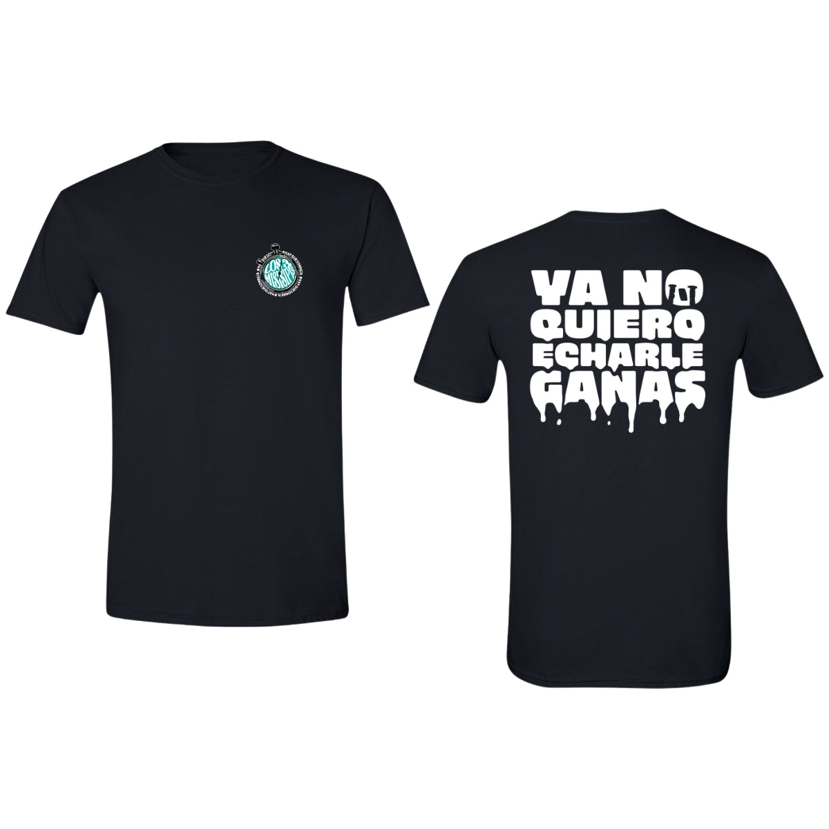 Playera Manga Corta Hombre Negro Personalizable Escudo Ya No Quiero Echarle Ganas