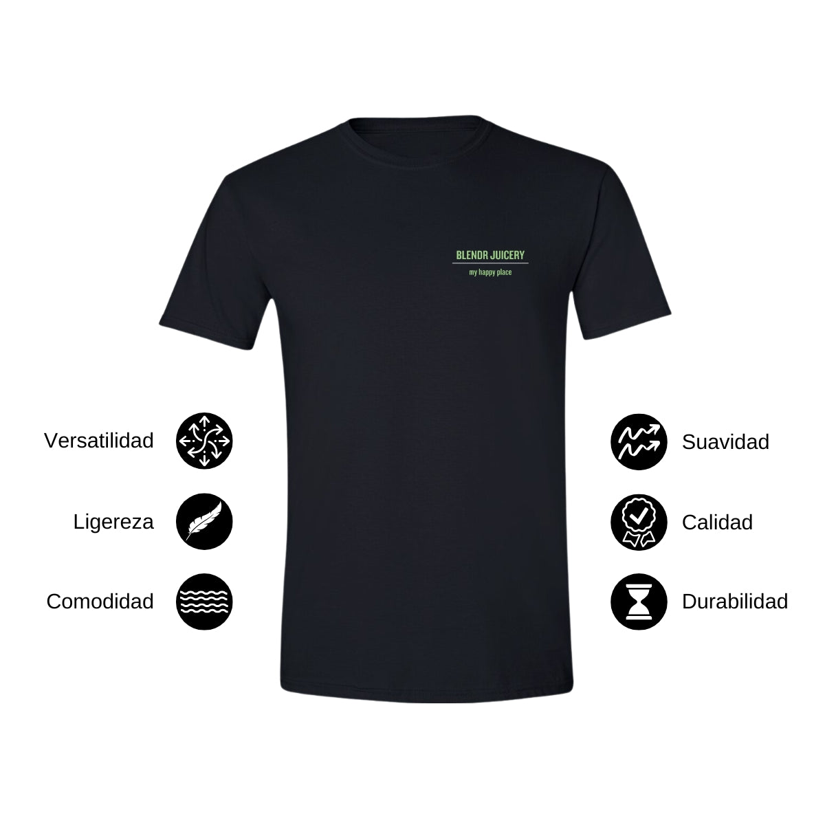 Playera Manga Corta Hombre Negro Escudo