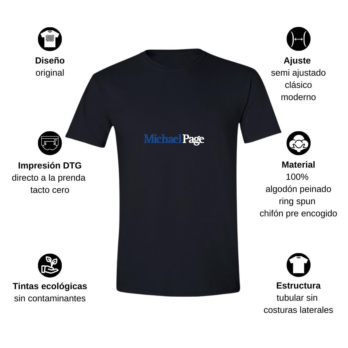 Playera Manga Corta Hombre Negro Personalizable Logo