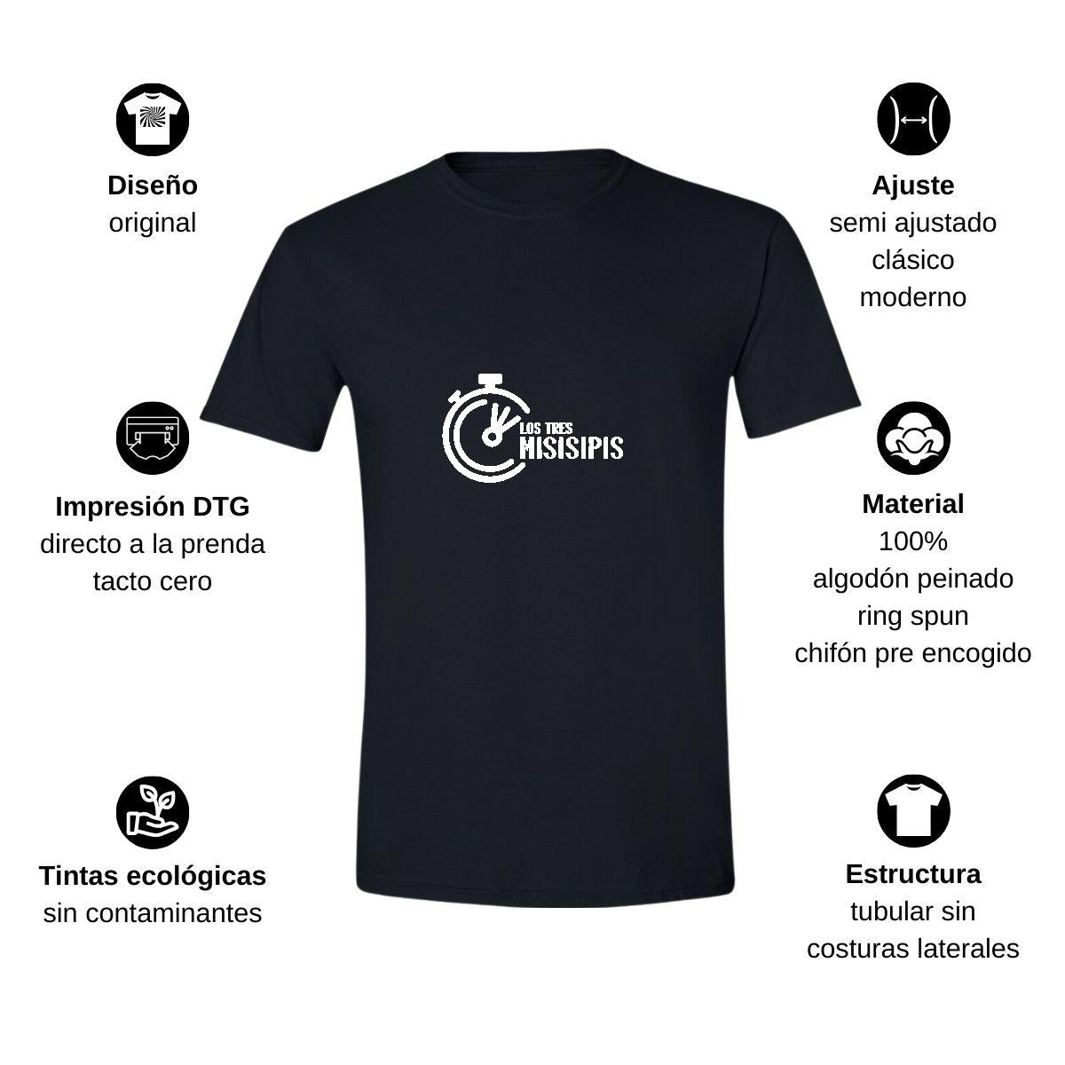Playera Manga Corta Hombre Negro Personalizable Logo