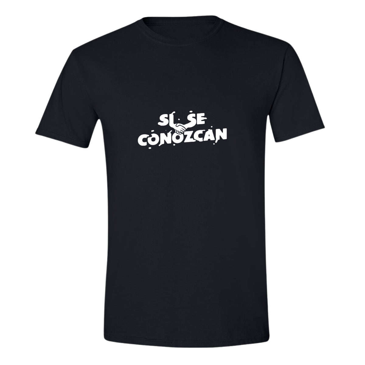Playera Manga Corta Hombre Negro Personalizable Logo Si Se Conozcan