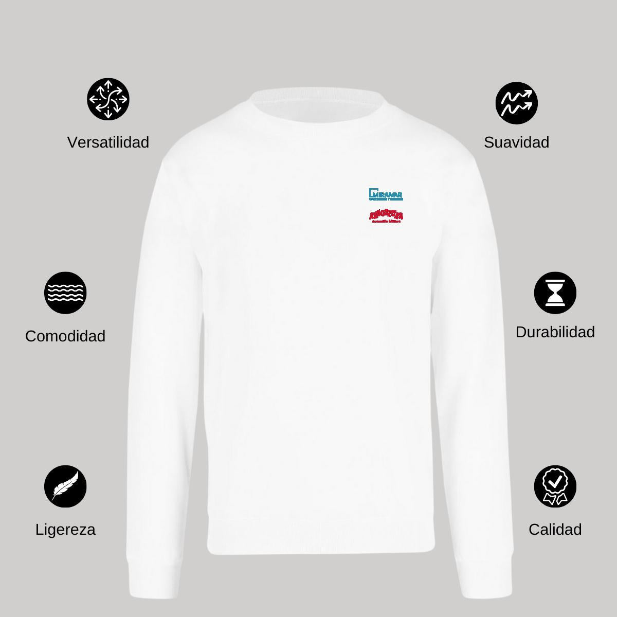 Sudadera Unisex Blanco Personalizable Escudo