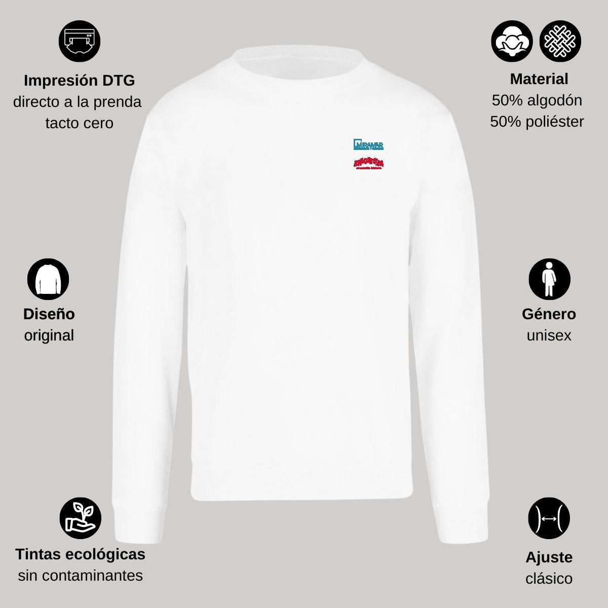 Sudadera Unisex Blanco Personalizable Escudo