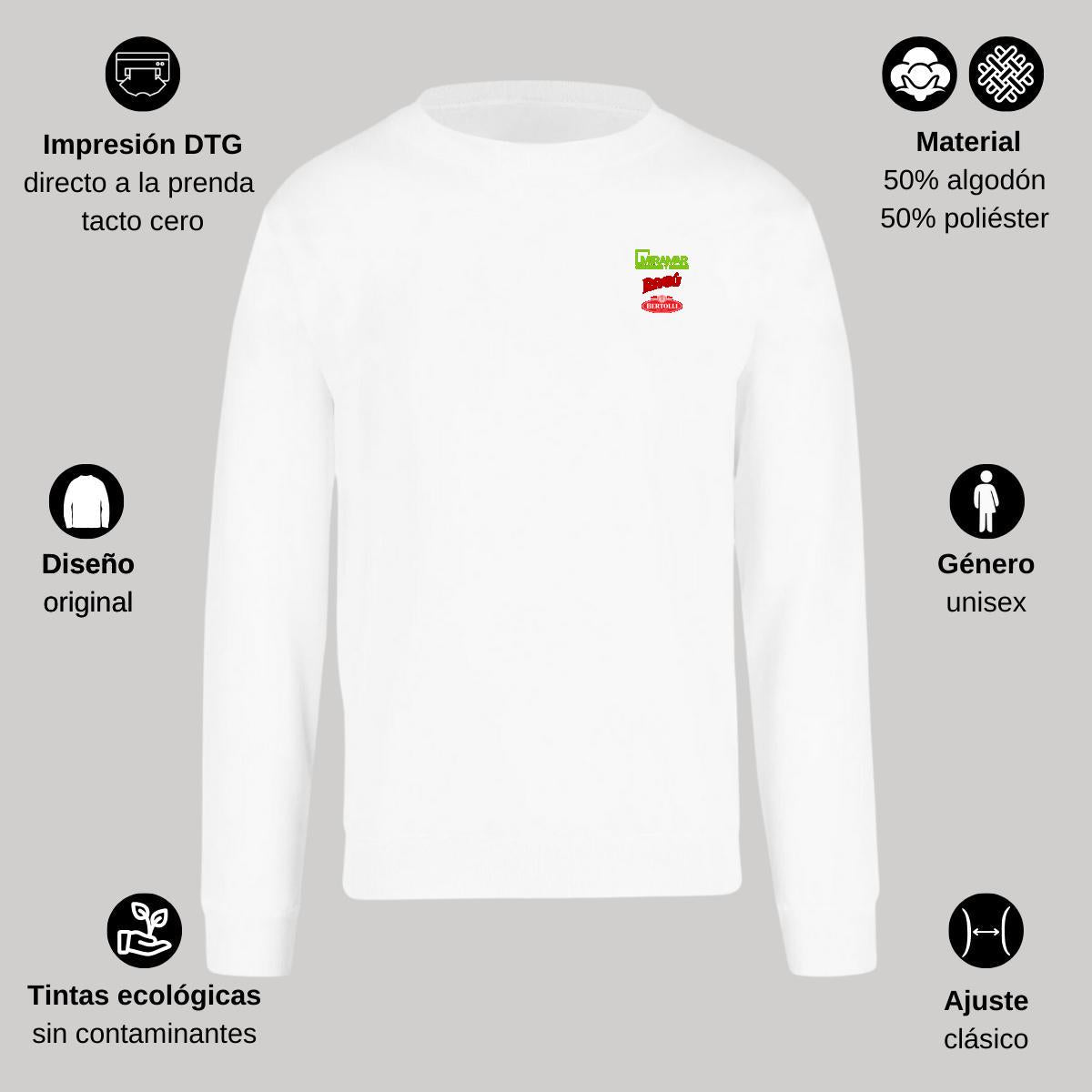 Sudadera Unisex Blanco Personalizable Escudo