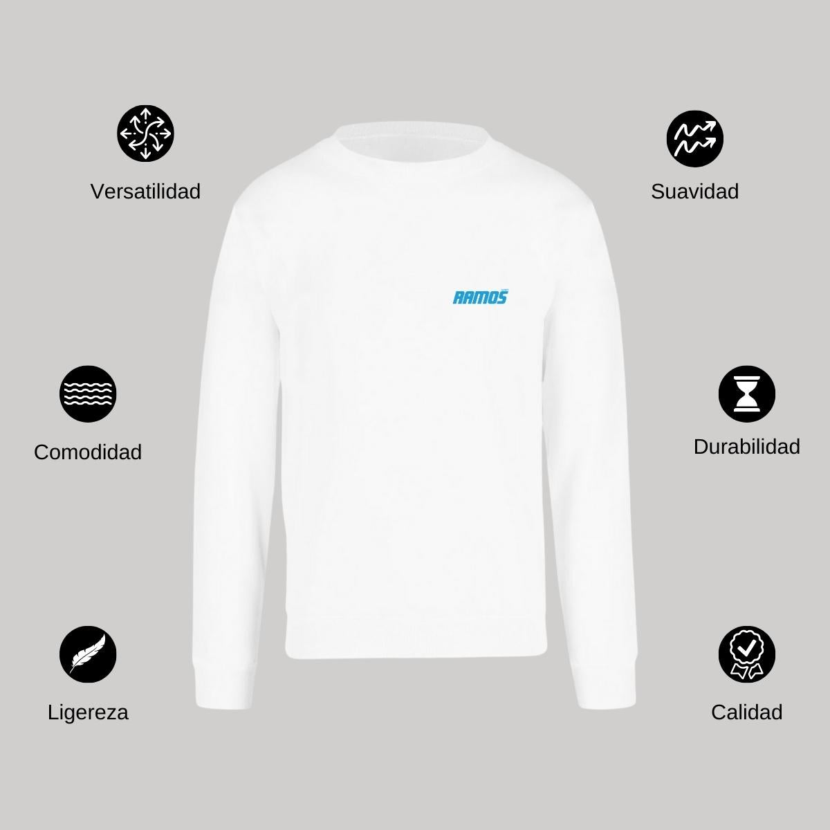 Sudadera Unisex Blanco Personalizable Escudo
