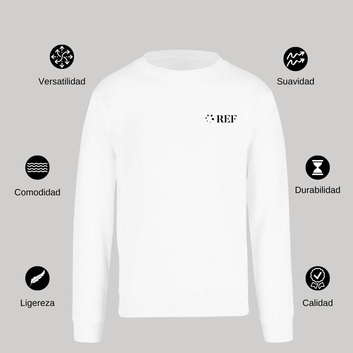 Sudadera Unisex Blanco Personalizable Escudo
