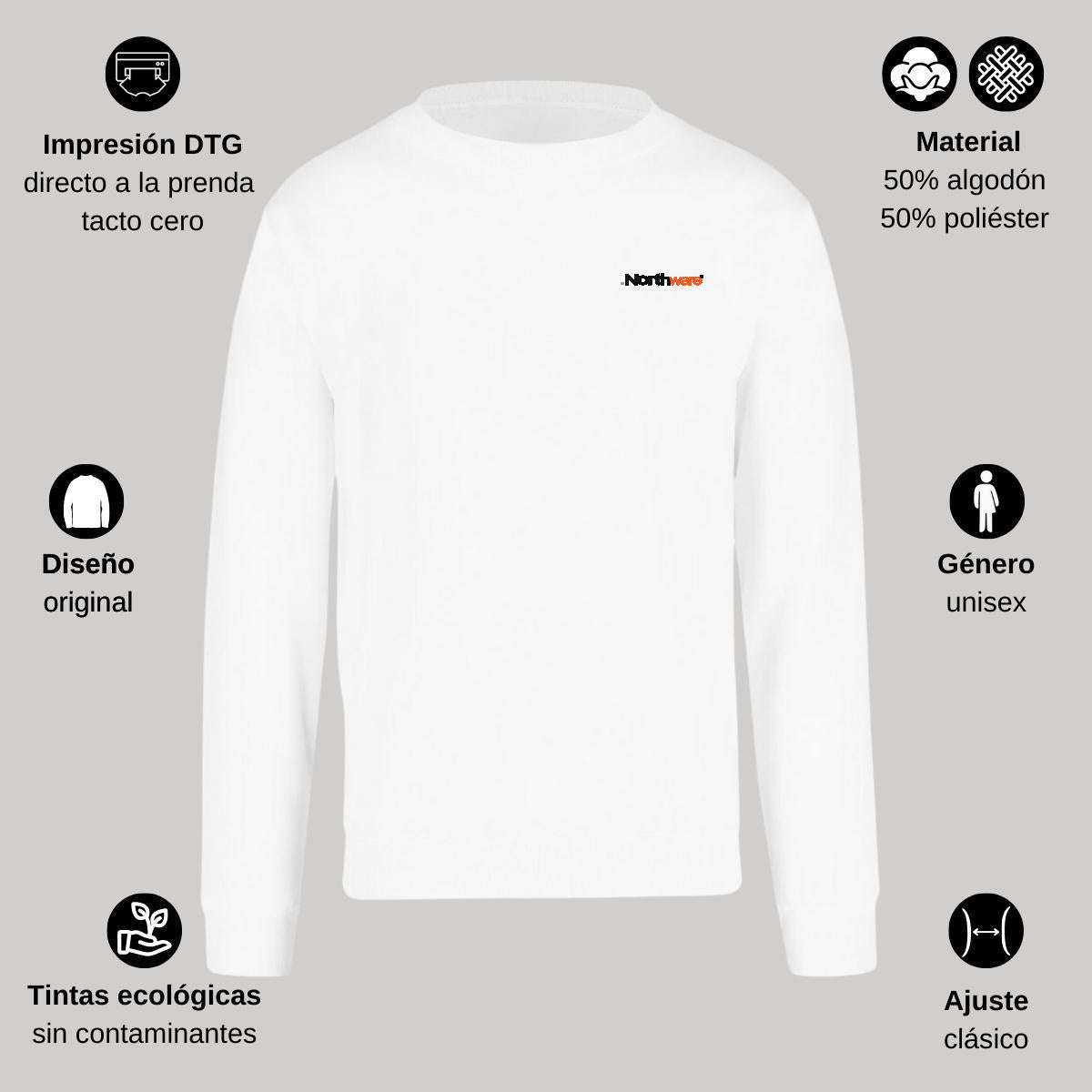 Sudadera Unisex Blanco Personalizable Escudo