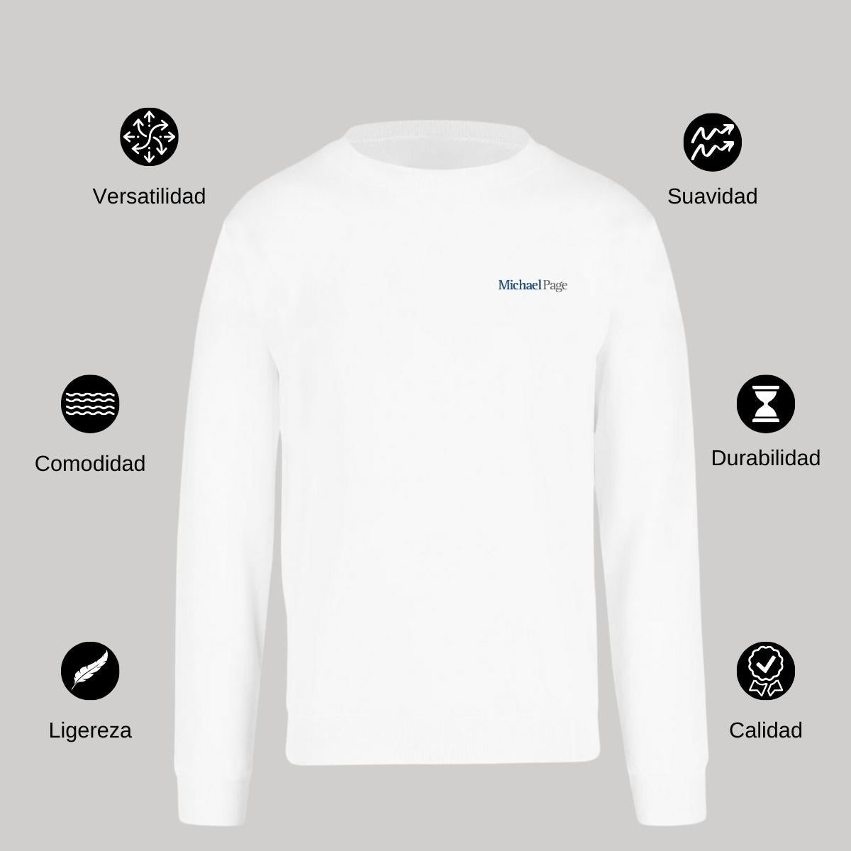 Sudadera Unisex Blanco Personalizable Escudo