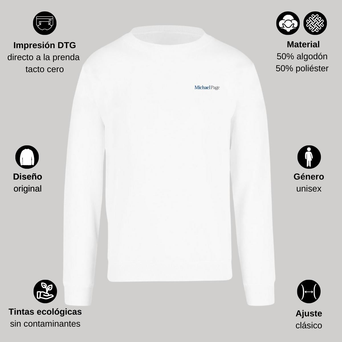 Sudadera Unisex Blanco Personalizable Escudo