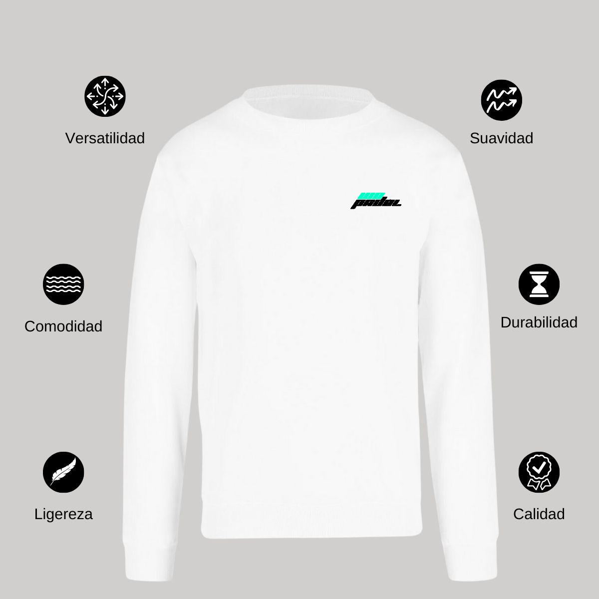 Sudadera Unisex Blanco Personalizable Escudo