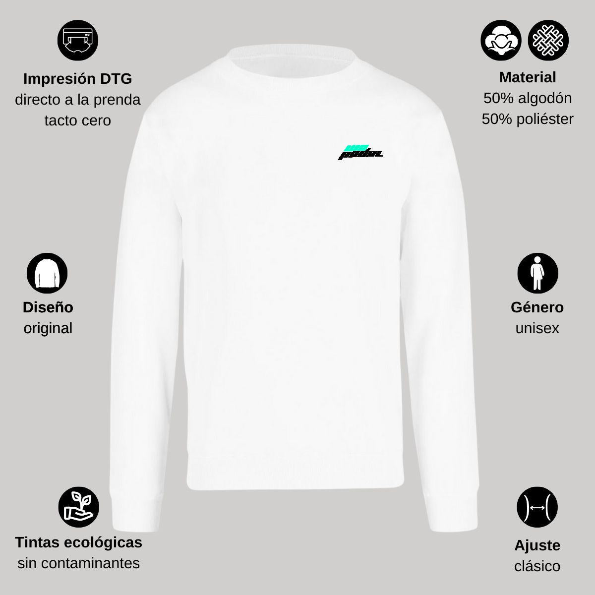 Sudadera Unisex Blanco Personalizable Escudo