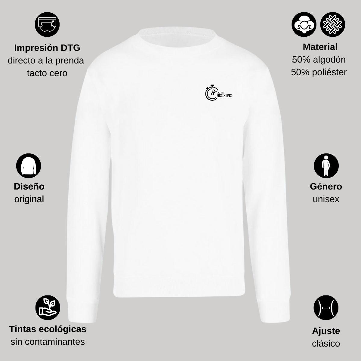 Sudadera Unisex Blanco Personalizable Escudo