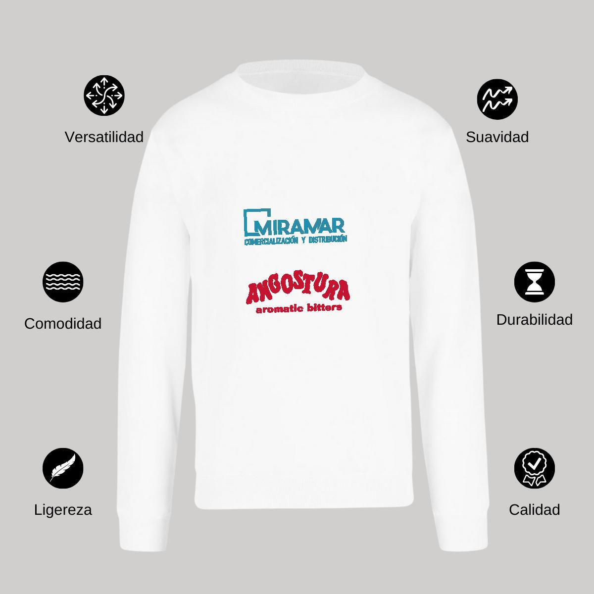 Sudadera Unisex Blanco Personalizable Logo
