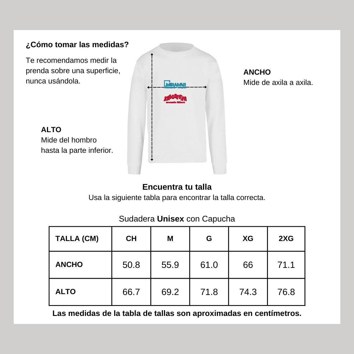 Sudadera Unisex Blanco Personalizable Logo