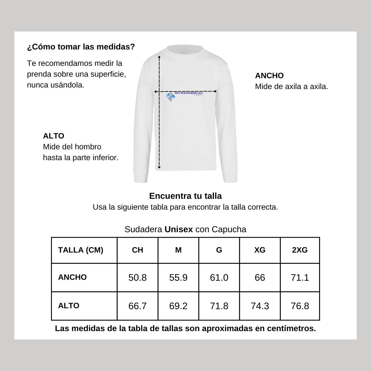 Sudadera Unisex Blanco Personalizable Logo