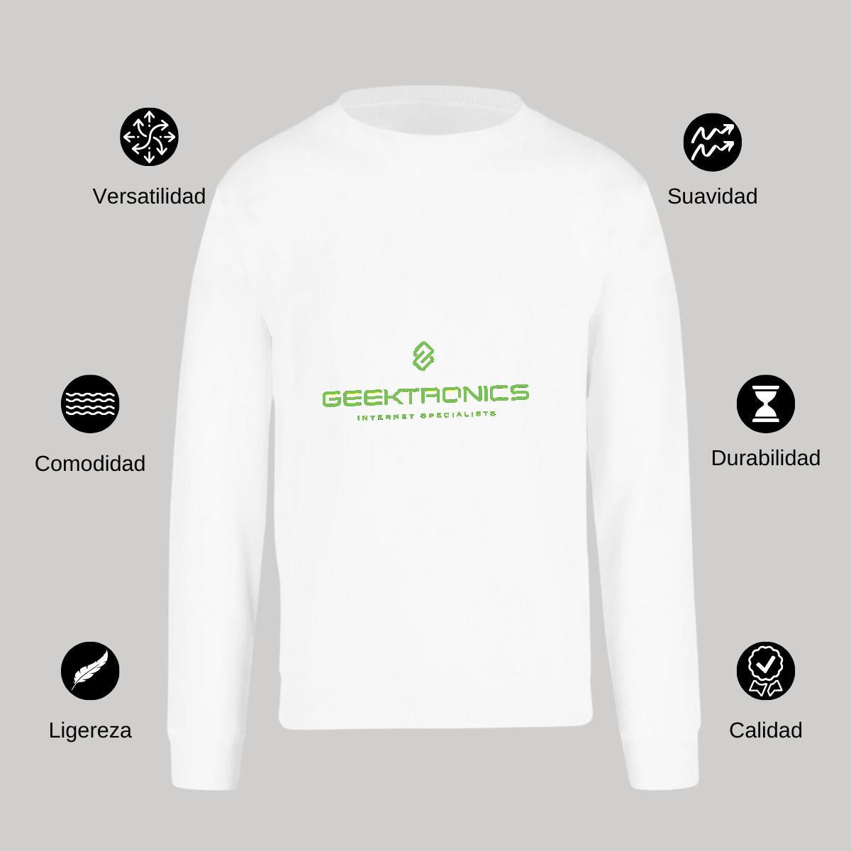 Sudadera Unisex Blanco Personalizable Logo