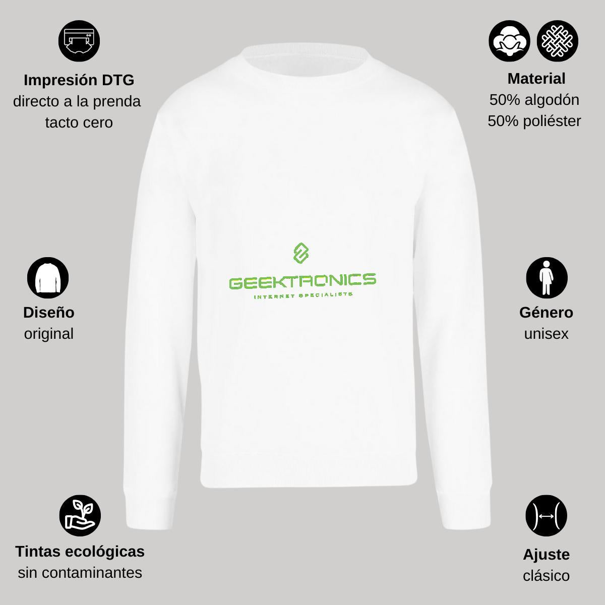 Sudadera Unisex Blanco Personalizable Logo