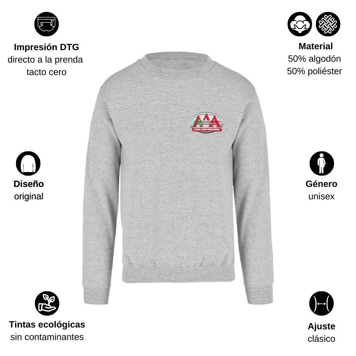 Sudadera Unisex Gris Personalizable Escudo