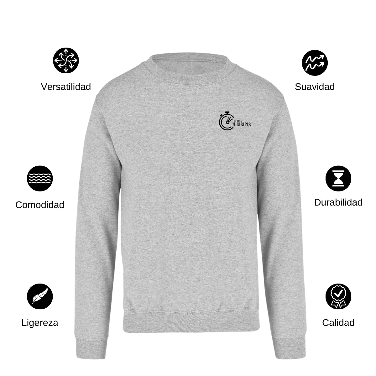 Sudadera Unisex Gris Personalizable Escudo