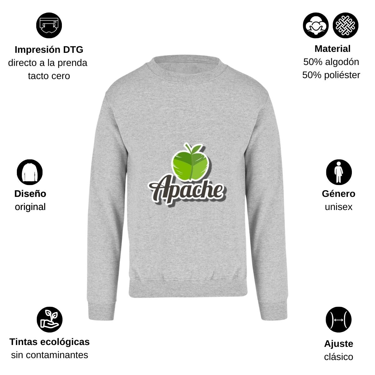 Sudadera Unisex Gris Personalizable Logo