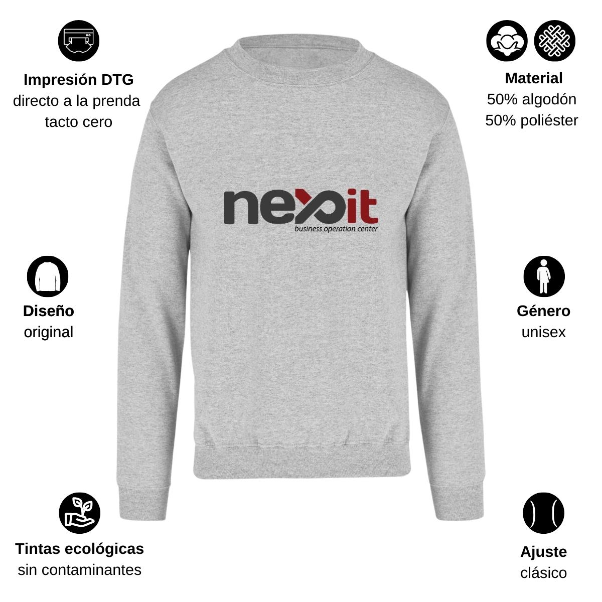 Sudadera Unisex Gris Personalizable Logo