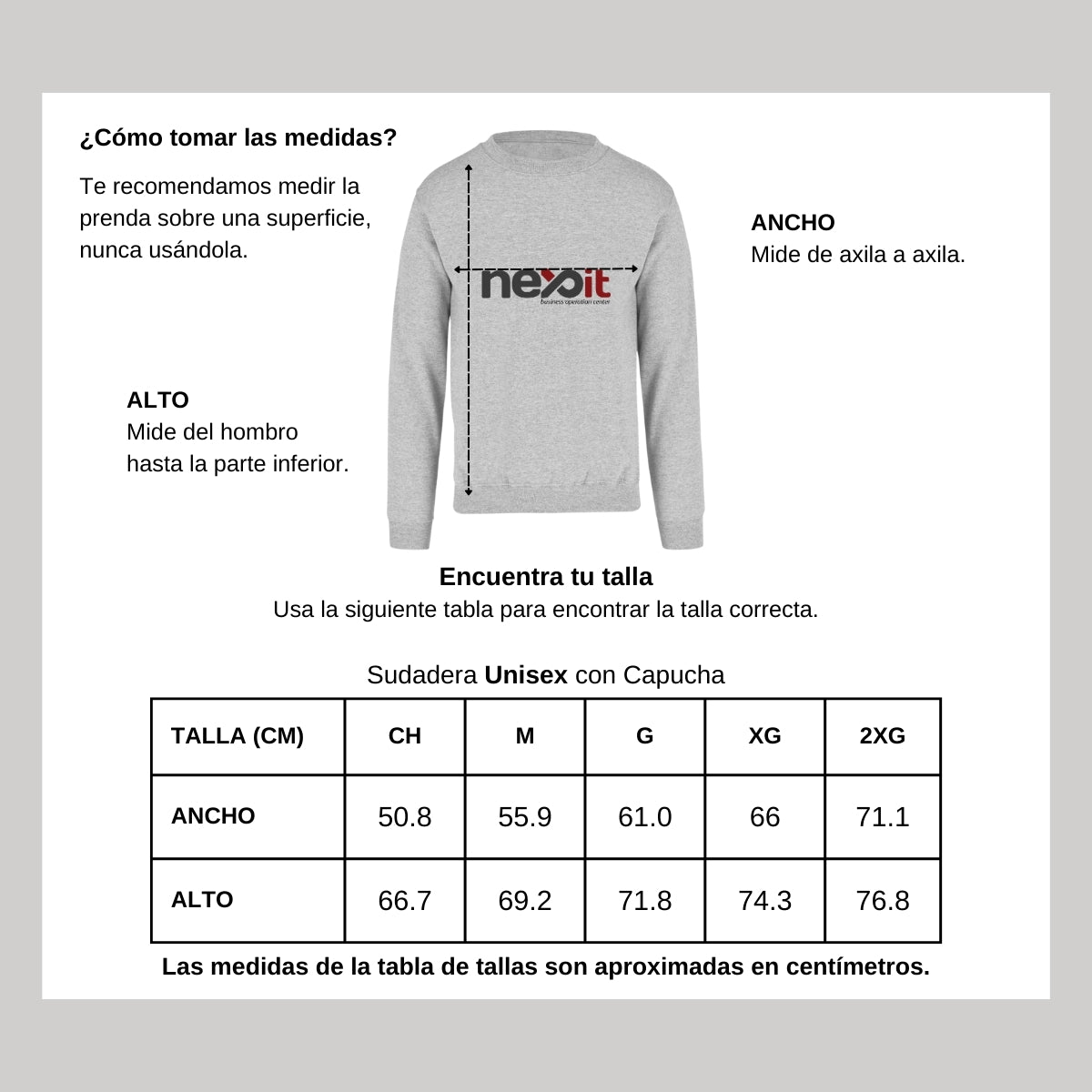 Sudadera Unisex Gris Personalizable Logo