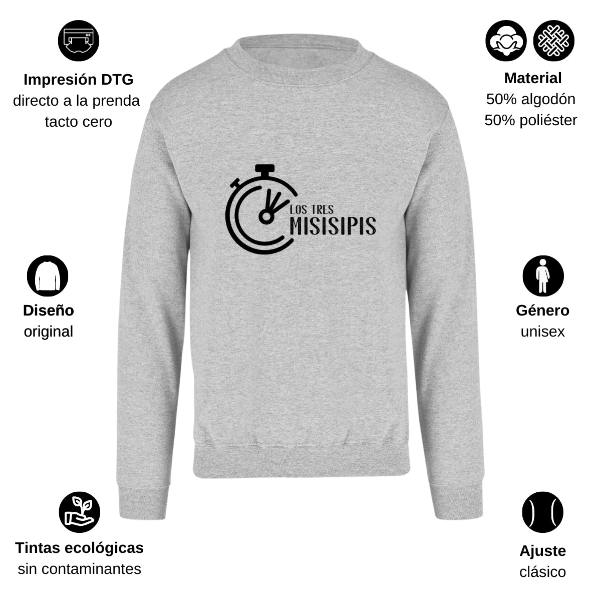 Sudadera Unisex Gris Personalizable Logo