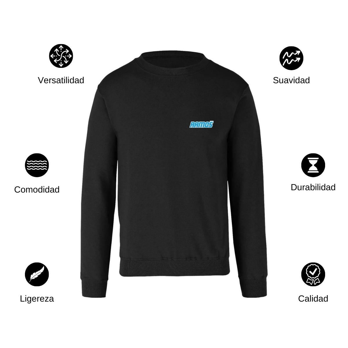 Sudadera Unisex Negro Personalizable Escudo