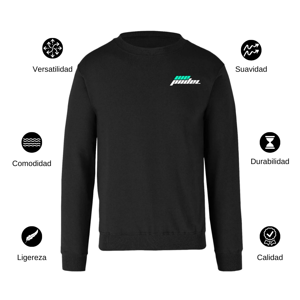 Sudadera Unisex Negro Personalizable Escudo