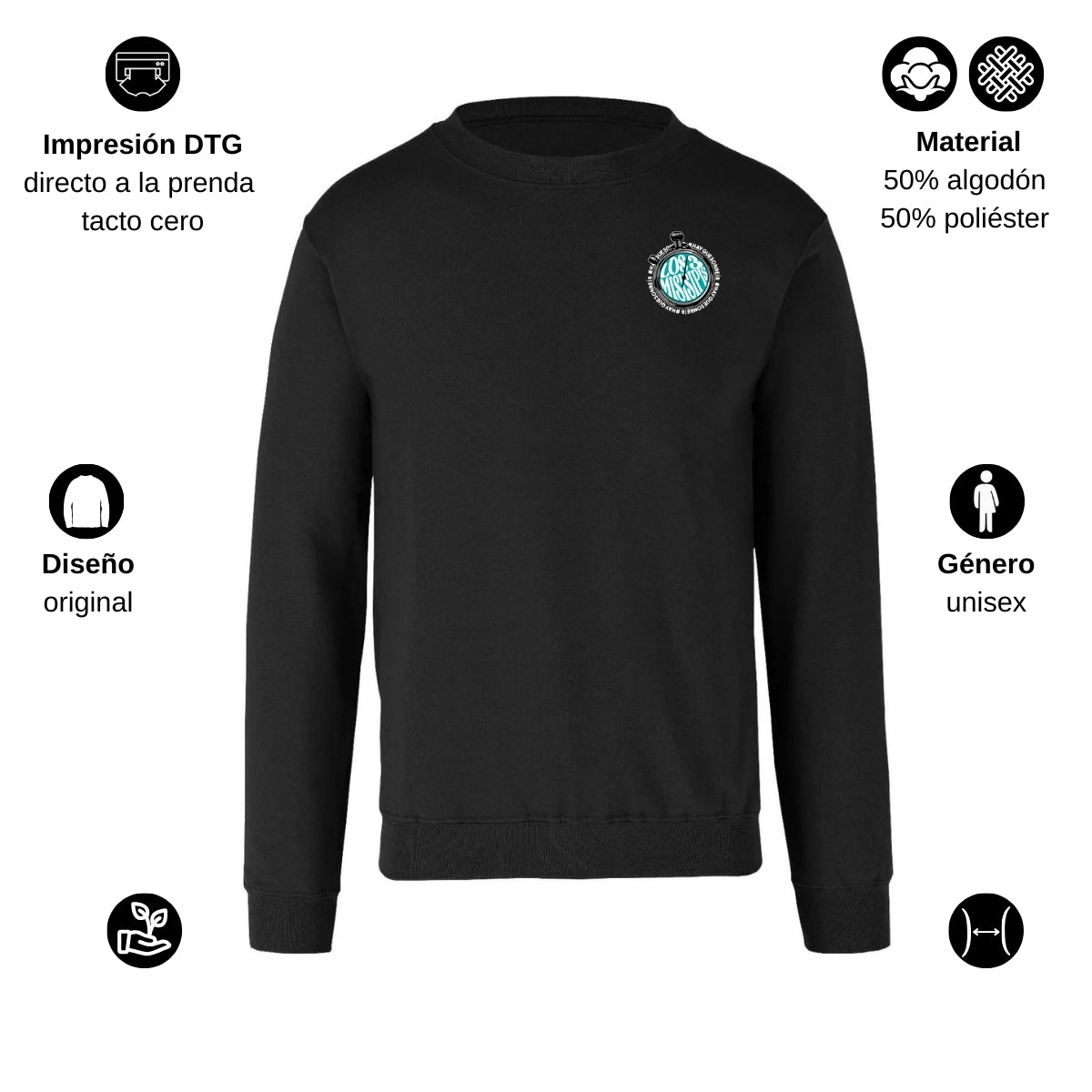 Sudadera Unisex Negro Personalizable Escudo Ya No Quiero Echarle Ganas