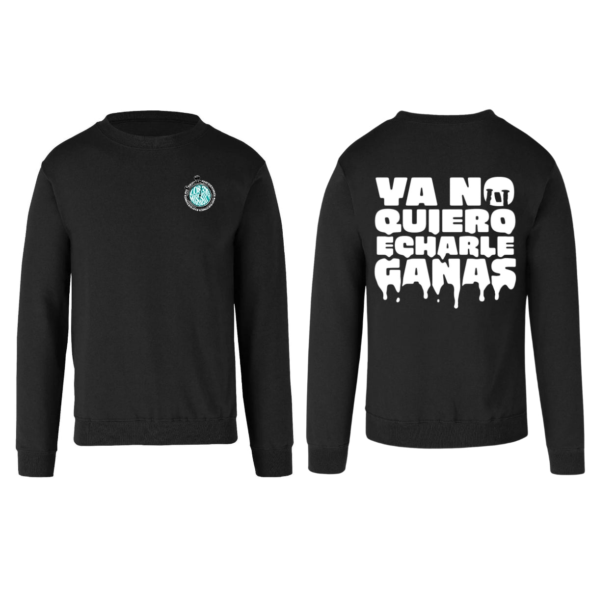 Sudadera Unisex Negro Personalizable Escudo Ya No Quiero Echarle Ganas