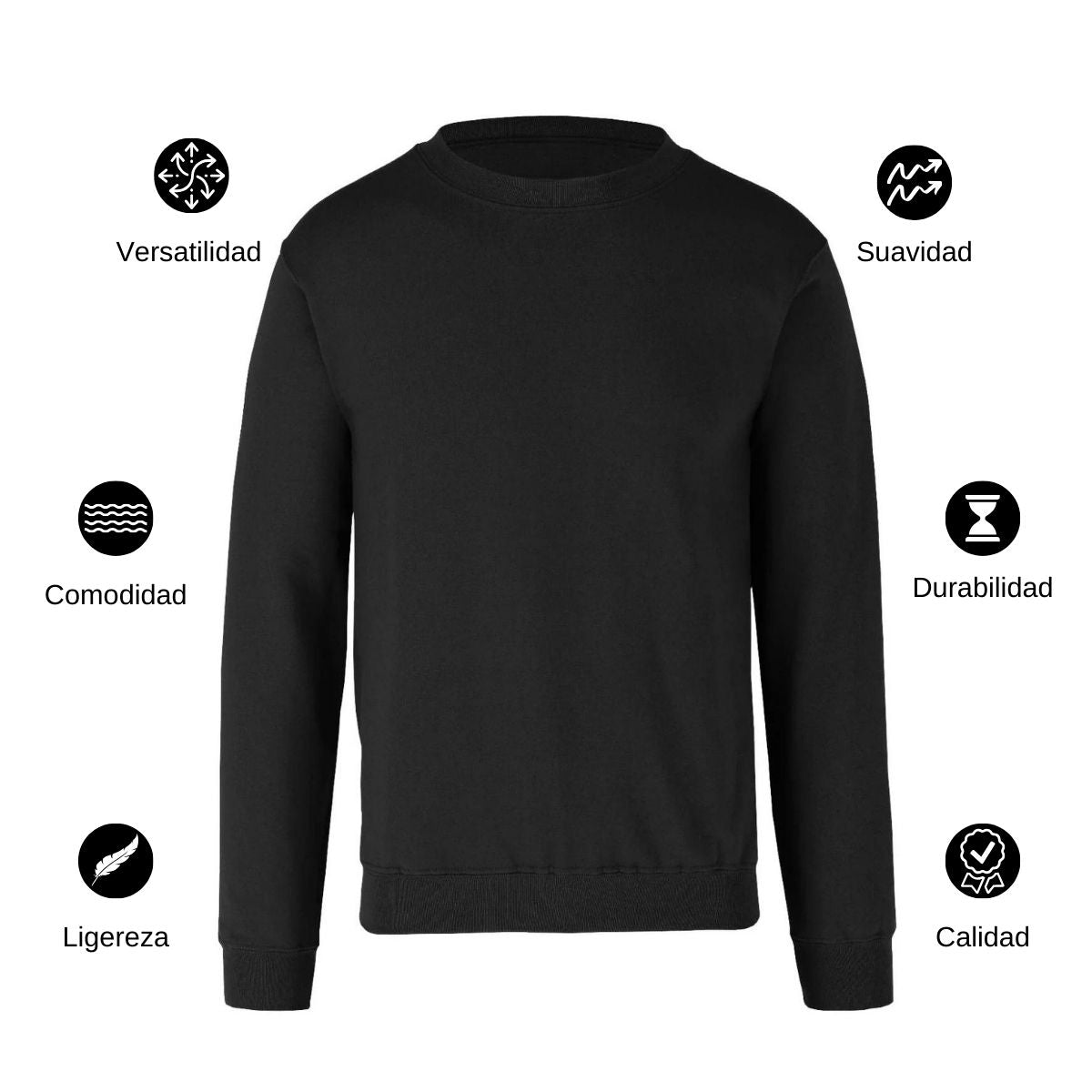 Sudadera Unisex Negro Personalizable Logo