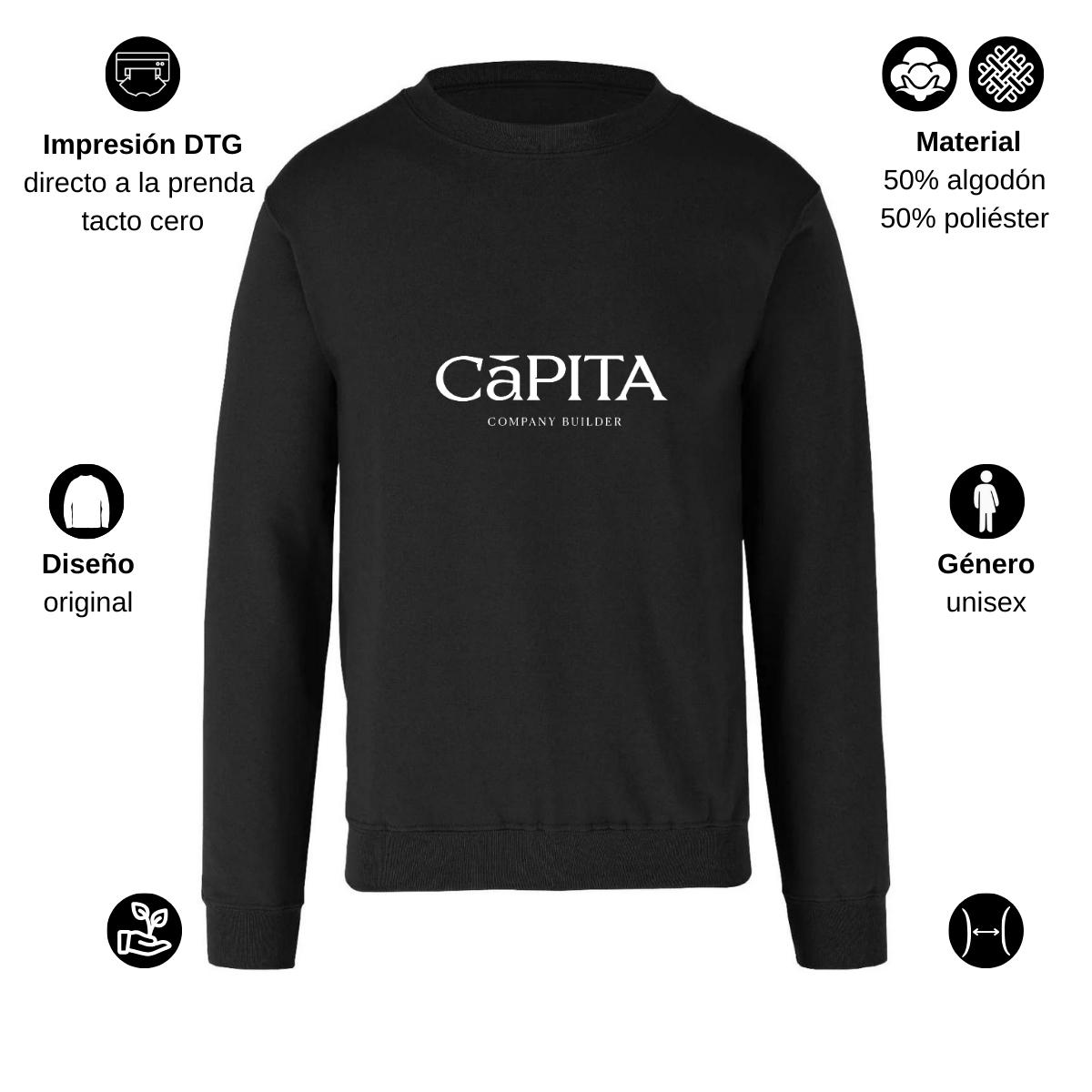 Sudadera Unisex Negro Personalizable Logo