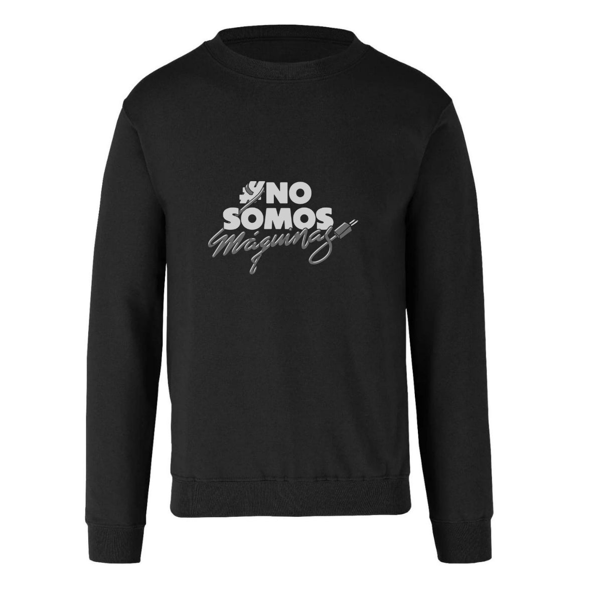 Sudadera Unisex Negro Personalizable Logo #NoSomosMaquinas