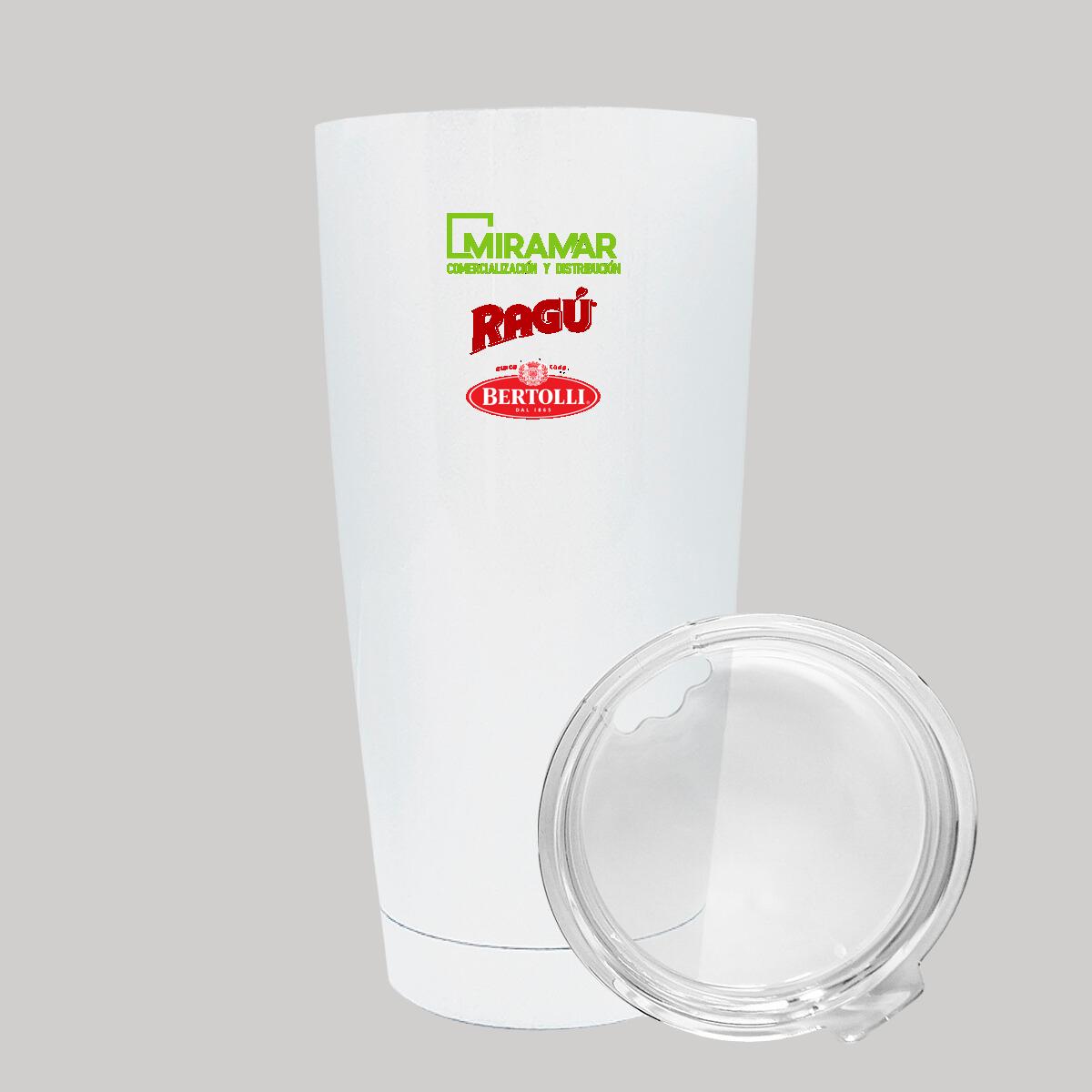 Termo Vaso Térmico 20 Oz Blanco Personalizable Logo