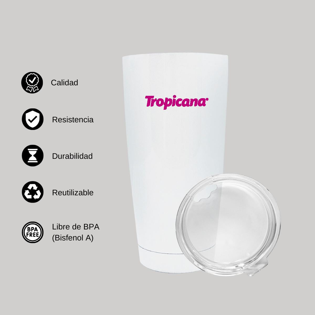 Termo Vaso Térmico 20 Oz Blanco Personalizable Logo