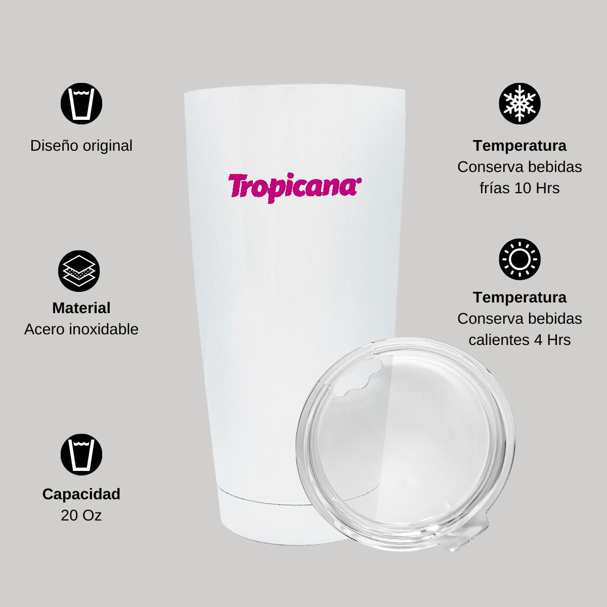 Termo Vaso Térmico 20 Oz Blanco Personalizable Logo