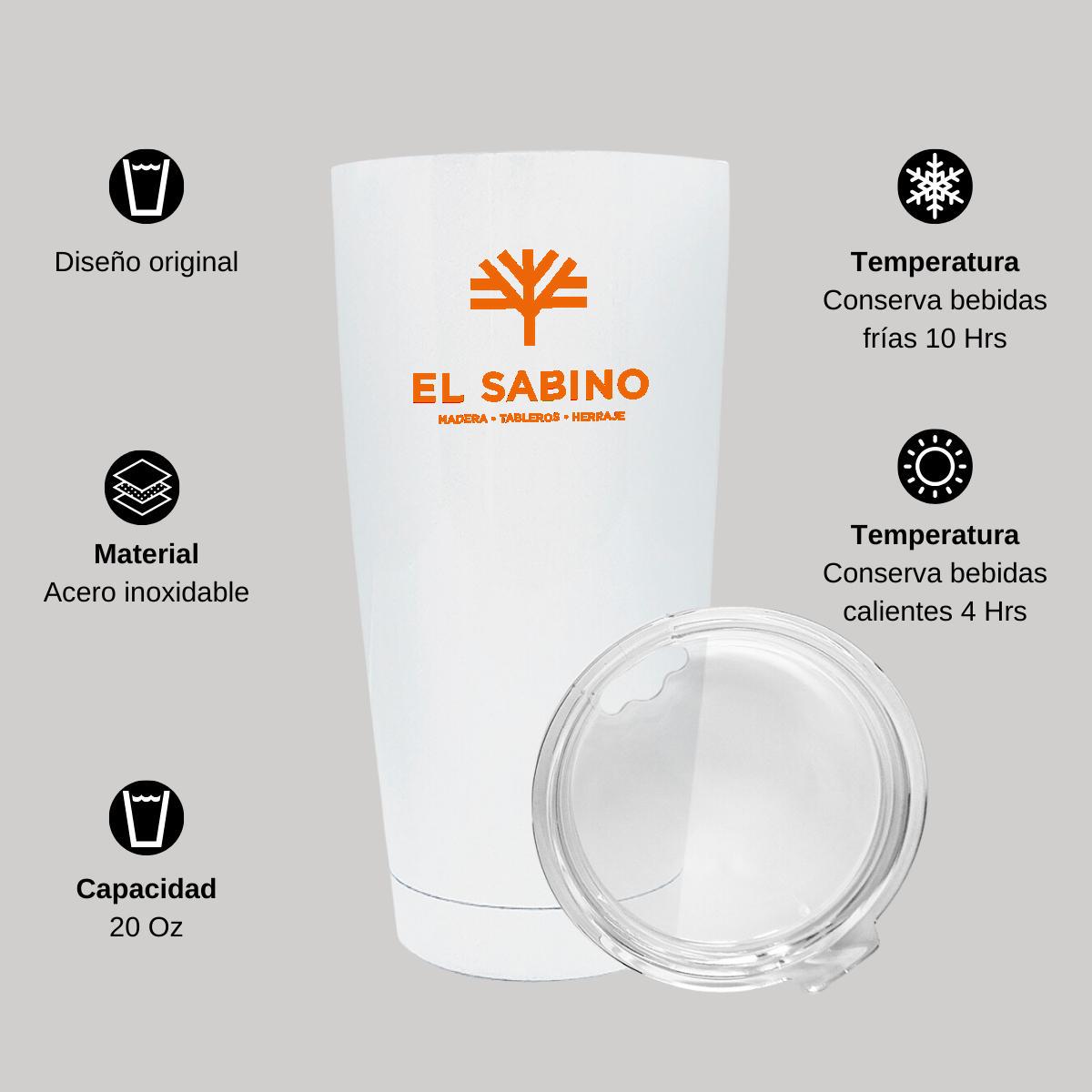 Termo Vaso Térmico 20 Oz Blanco Personalizable Logo