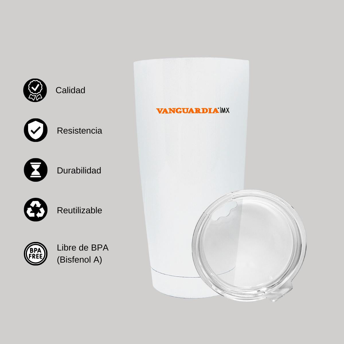 Termo Vaso Térmico 20 Oz Blanco Personalizable Logo