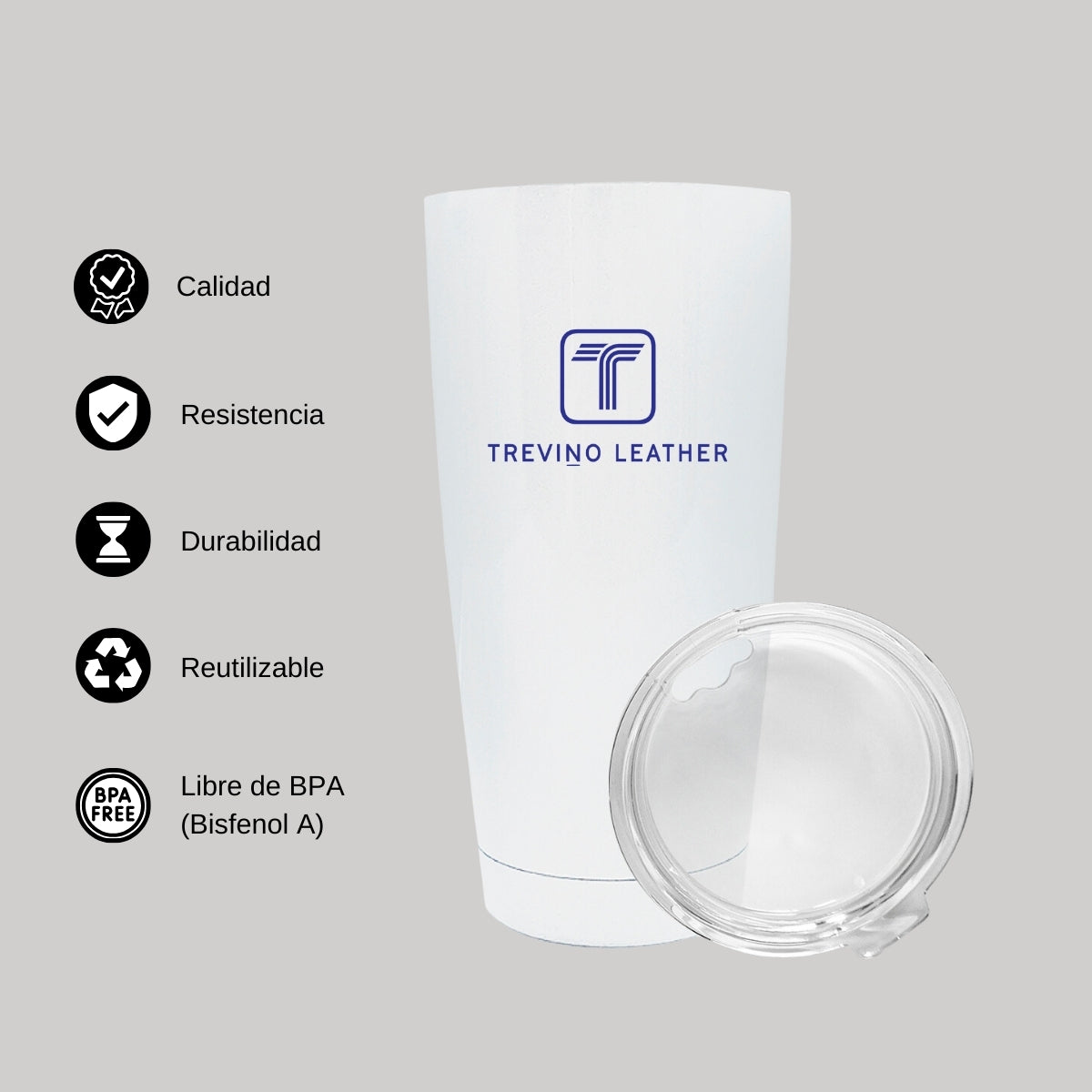 Termo Vaso Térmico 20 Oz Blanco Personalizable Logo