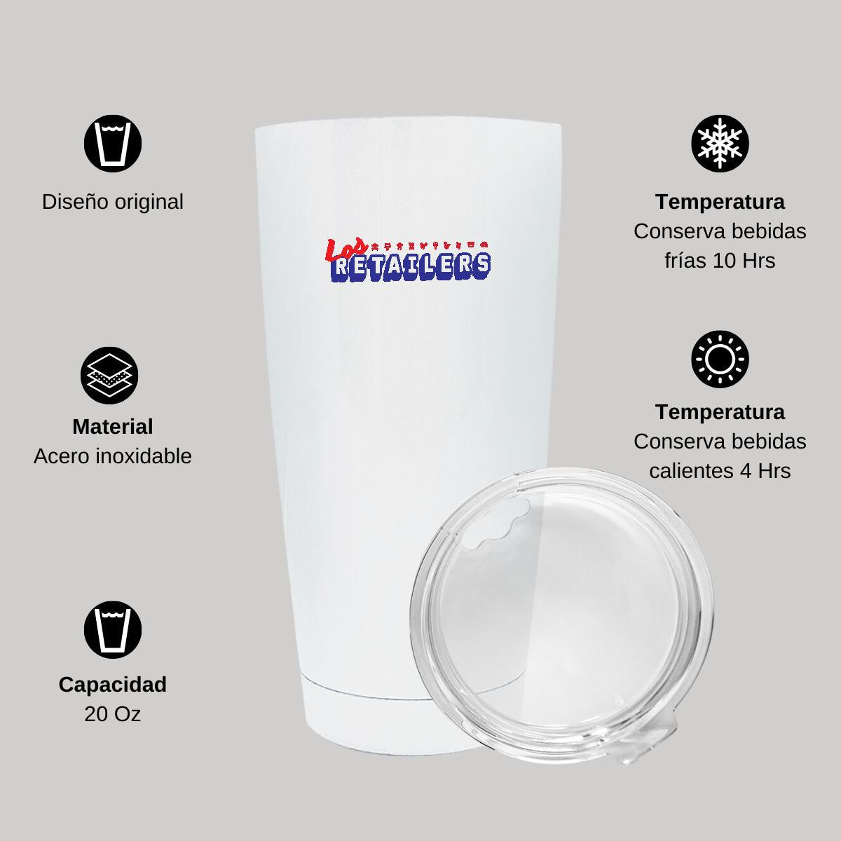 Termo Vaso Térmico 20 Oz Blanco Personalizable Logo