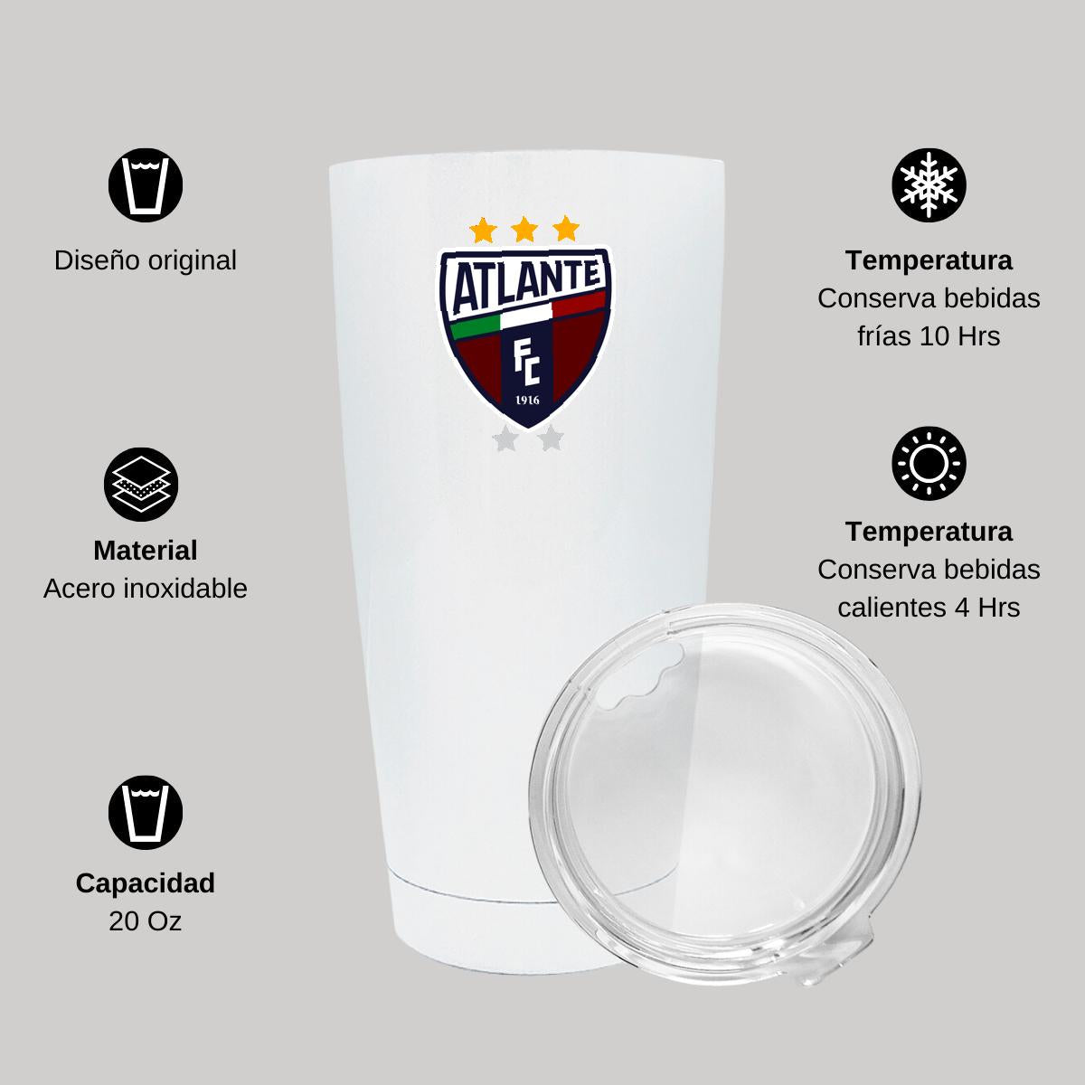 Termo Vaso Térmico 20 Oz Blanco Personalizable Logo