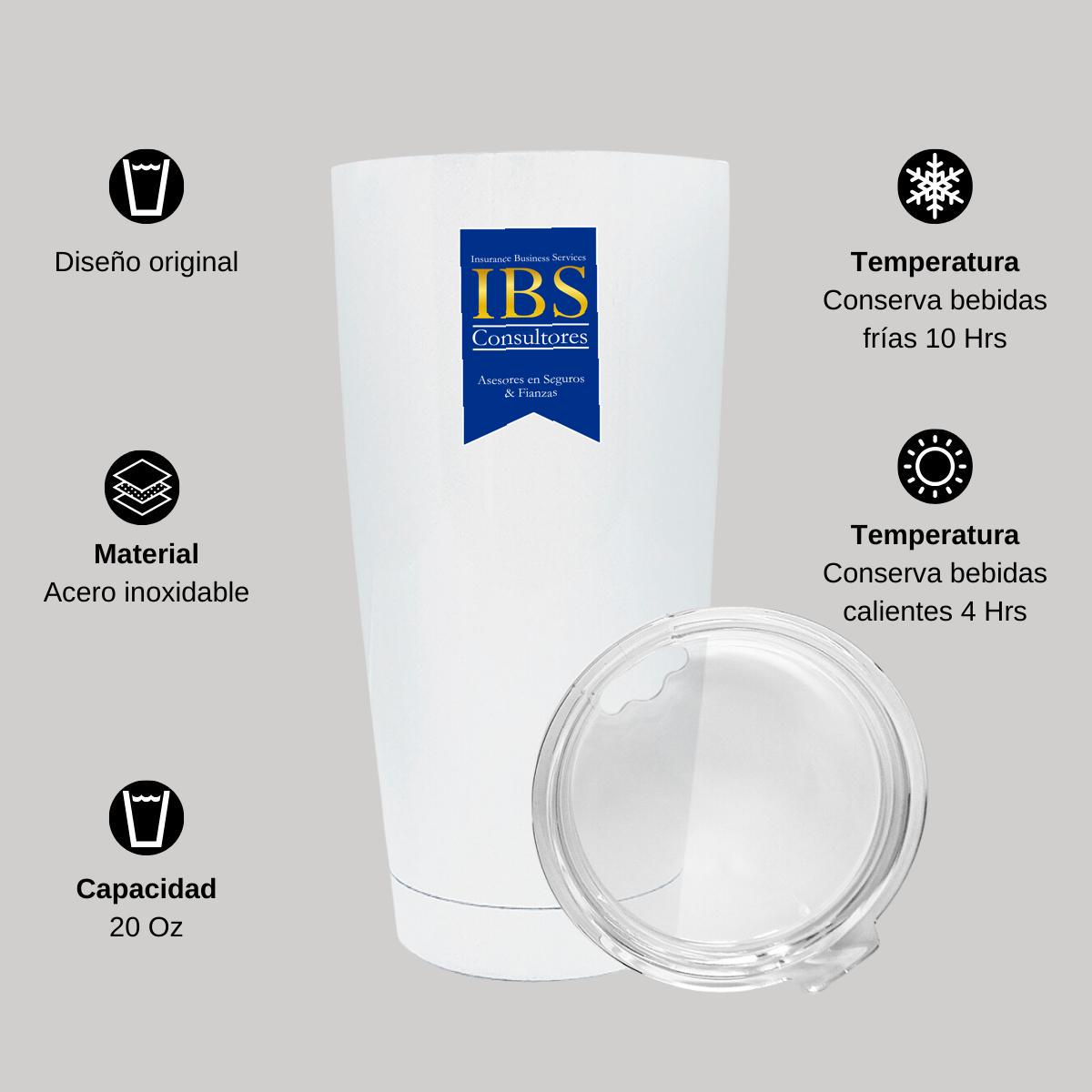 Termo Vaso Térmico 20 Oz Blanco Personalizable Logo