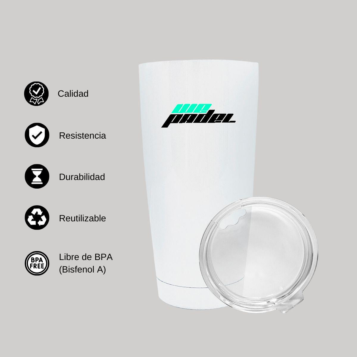 Termo Vaso Térmico 20 Oz Blanco Personalizable Logo