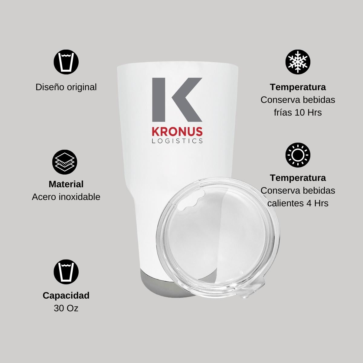 Termo Vaso Térmico 30 Oz Blanco Personalizable Logo