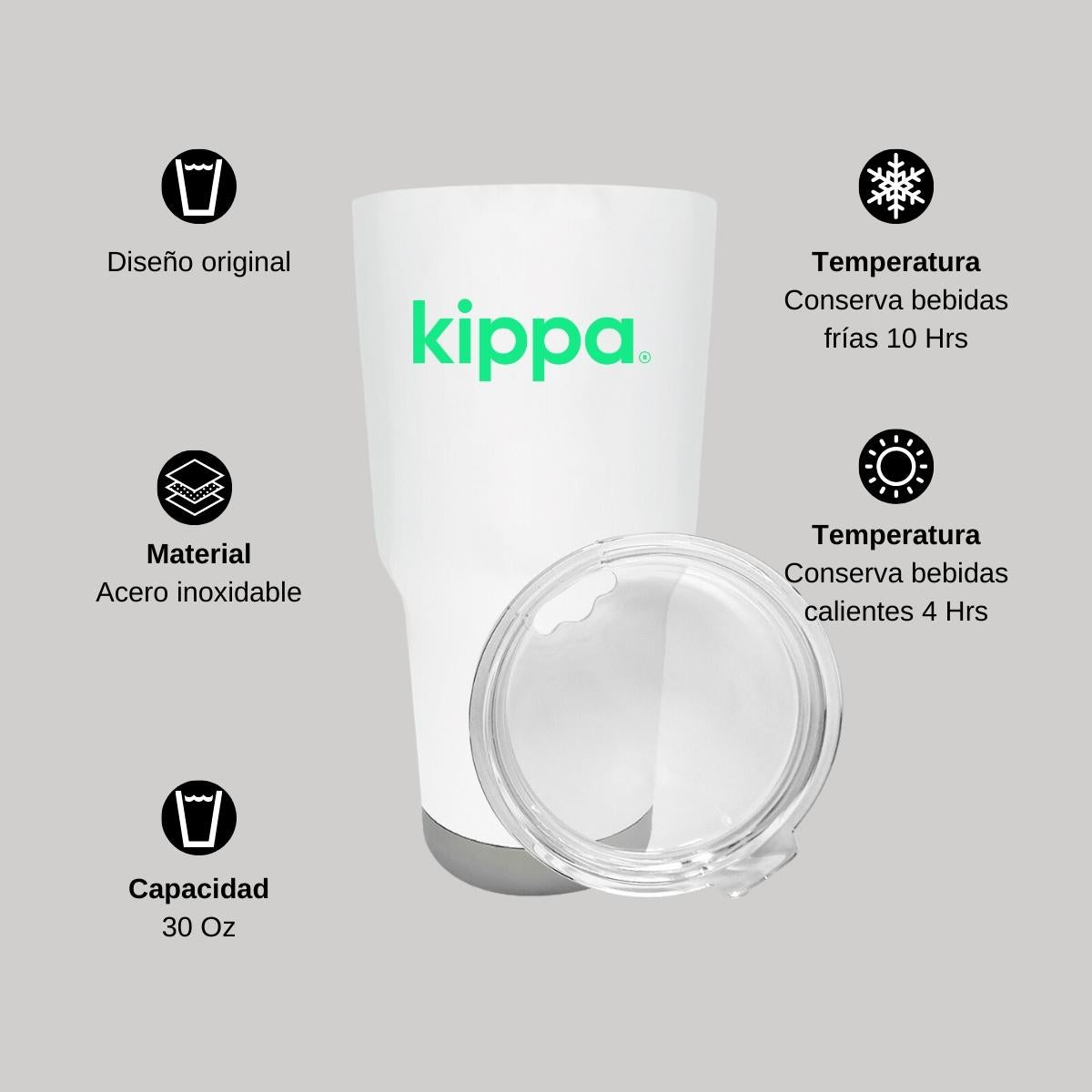 Termo Vaso Térmico 30 Oz Blanco Personalizable Logo