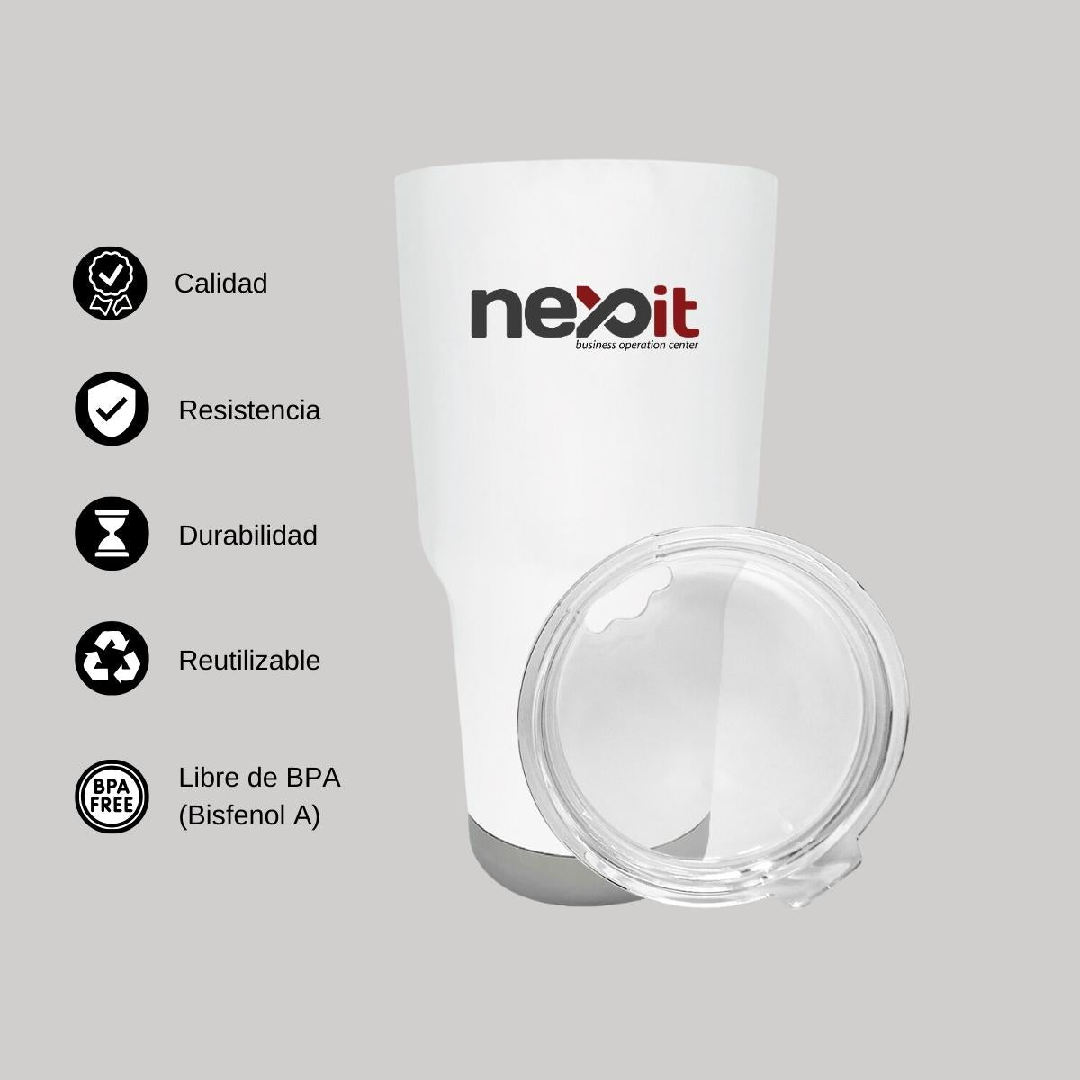 Termo Vaso Térmico 30 Oz Blanco Personalizable Logo