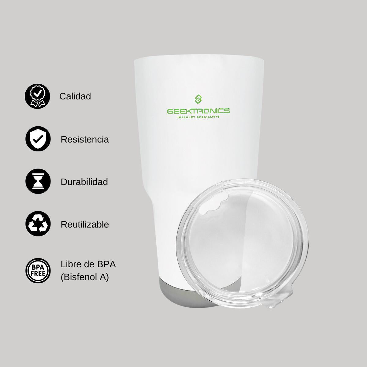 Termo Vaso Térmico 30 Oz Blanco Personalizable Logo